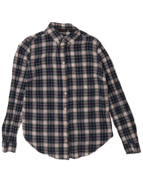 Massimo Dutti Chemise ample pour femme EU 36 Petit bleu à carreaux en coton