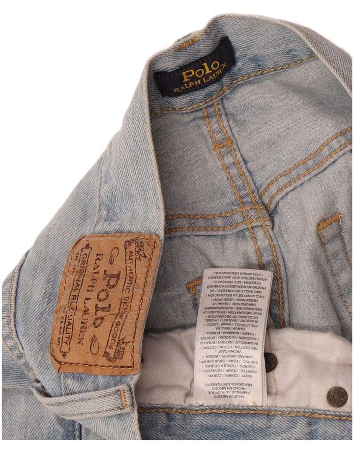 POLO RALPH LAUREN Jean droit femme W26 L26 bleu patchwork coton
