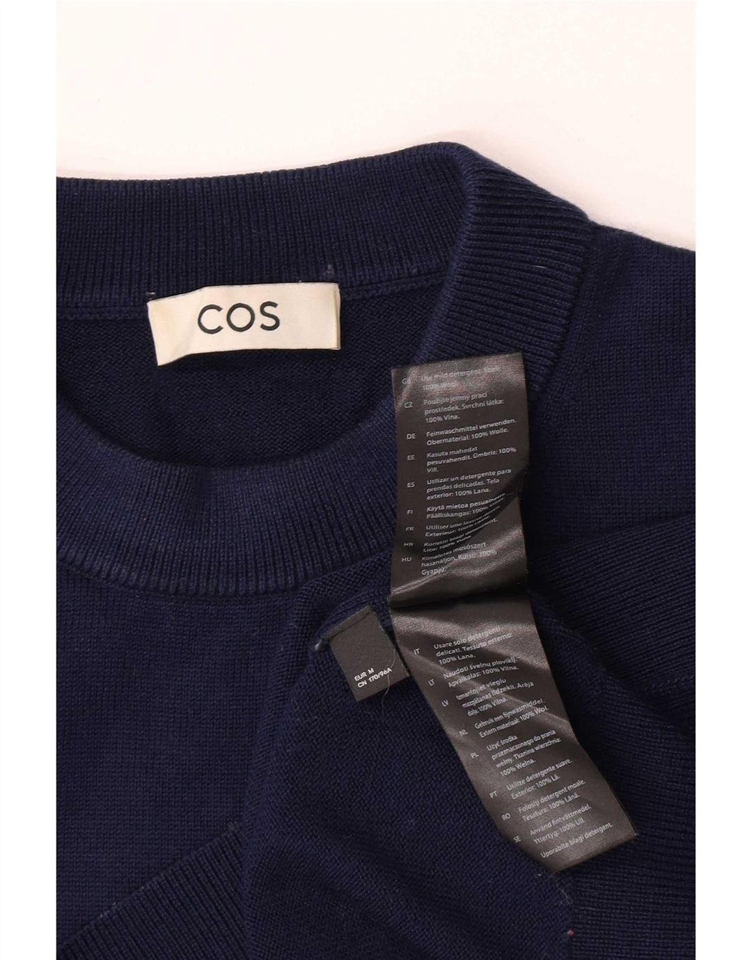 Cos Pull col rond femme en laine bleu marine moyen