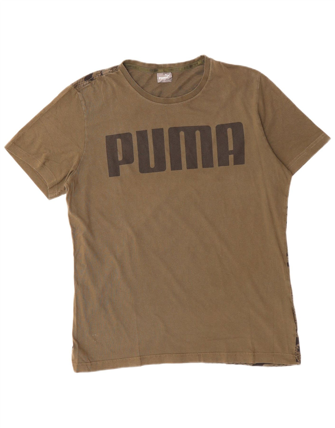 PUMA T-shirt graphique pour hommes, grand, kaki, camouflage, coton