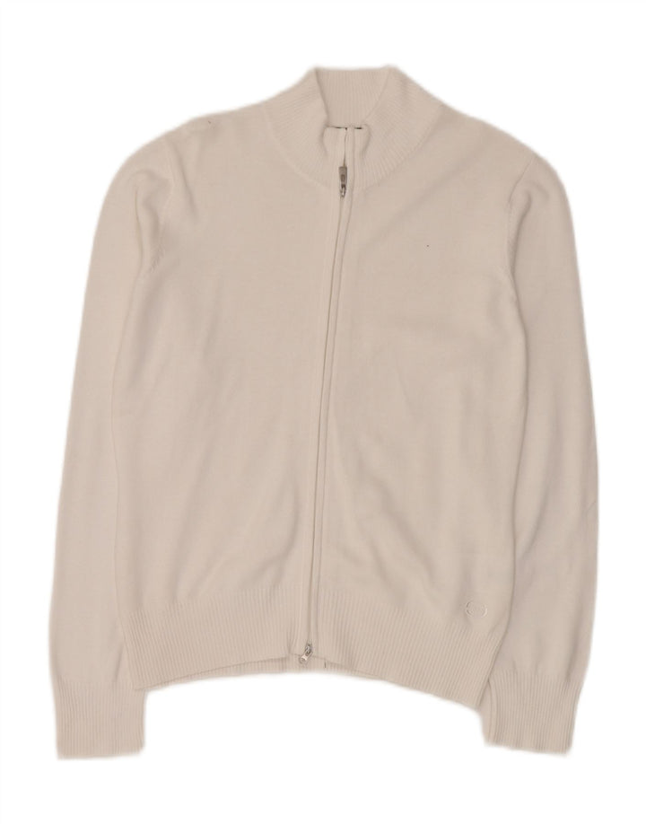Sergio Tacchini Pull Cardigan Femme IT 44 Coton Blanc Moyen