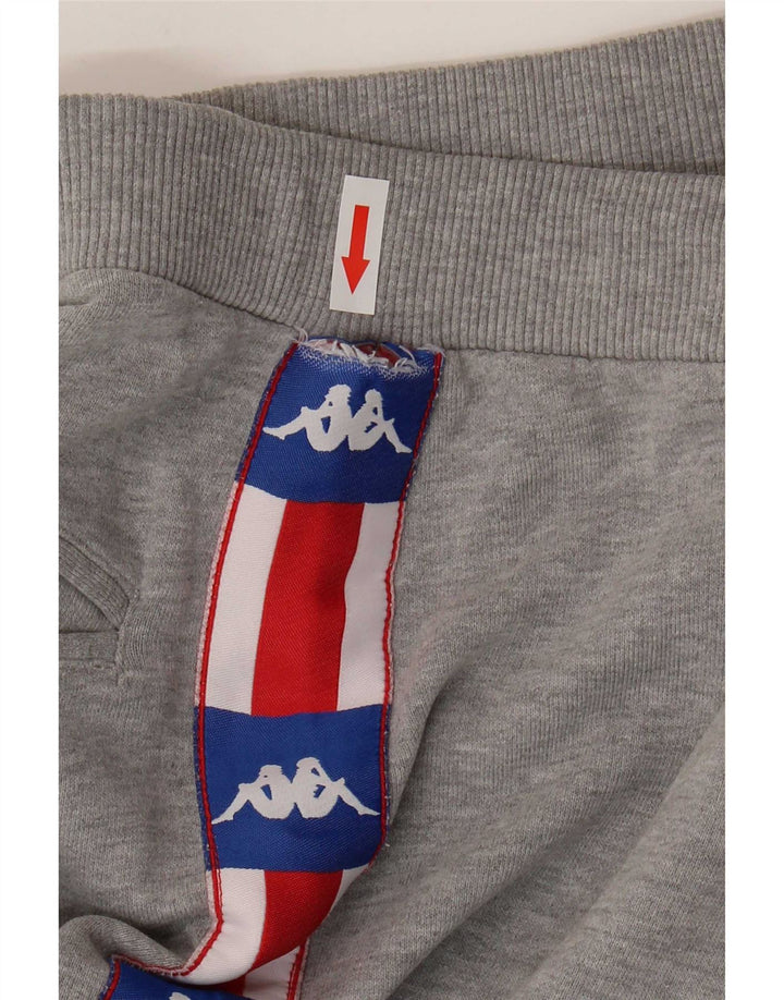 Kappa Short de Sport Graphique Homme Gris Moyen Coton Colorblock
