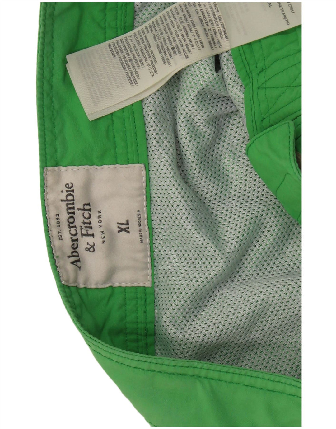 ABERCROMBIE & FITCH Short de bain XL pour homme en nylon vert