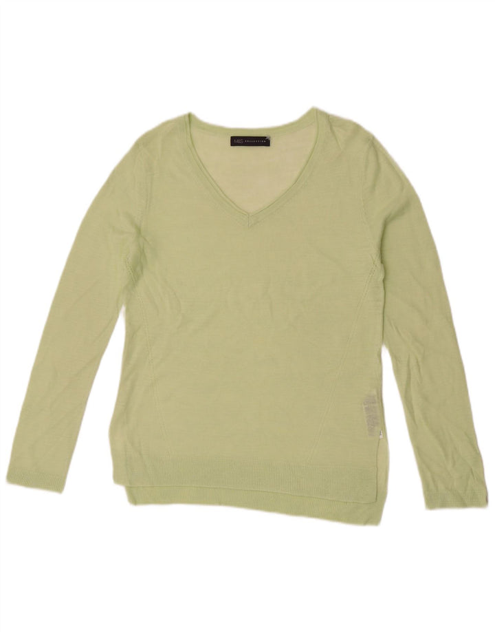 Marks & Spencer Pull transparent à col en V pour femme UK 8 Small Vert
