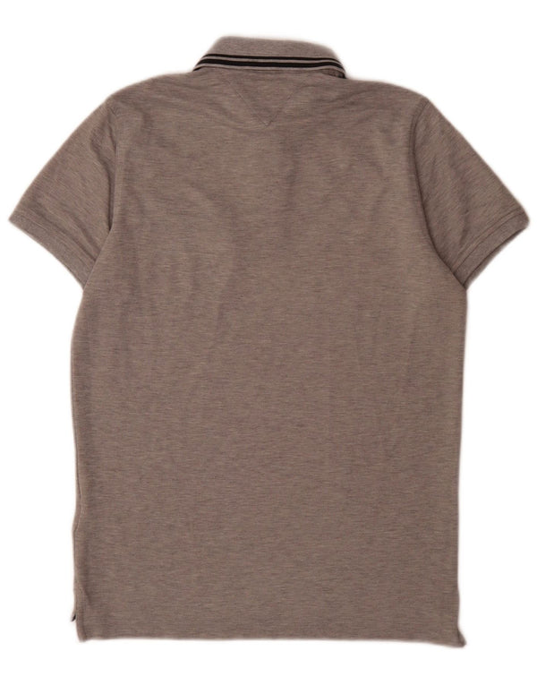 Tommy Hilfiger Polo Slim Fit Homme Gris Moyen Moucheté Coton