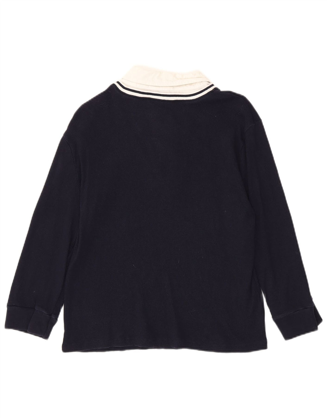 RALPH LAUREN Haut Femme Manches 3/4 UK 18 XL Bleu Marine Colorblock Coton