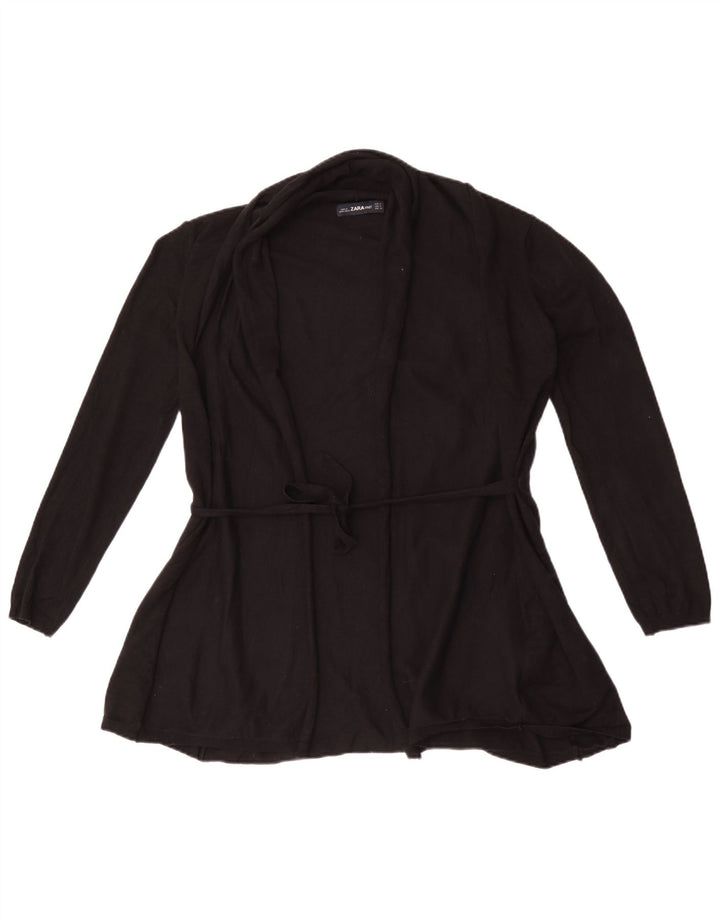 Zara Womens Open Cardigan Sweater UK 12 Medium Noir Viscose