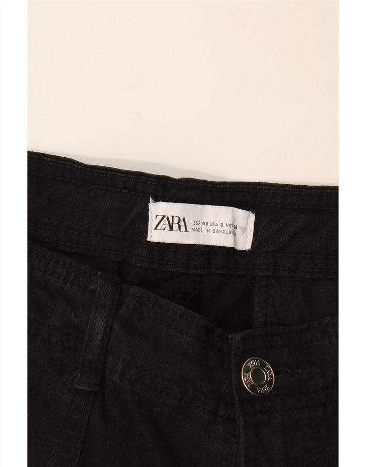 ZARA Pantalon cargo droit pour femme EU 40 Medium W30 L31 Noir