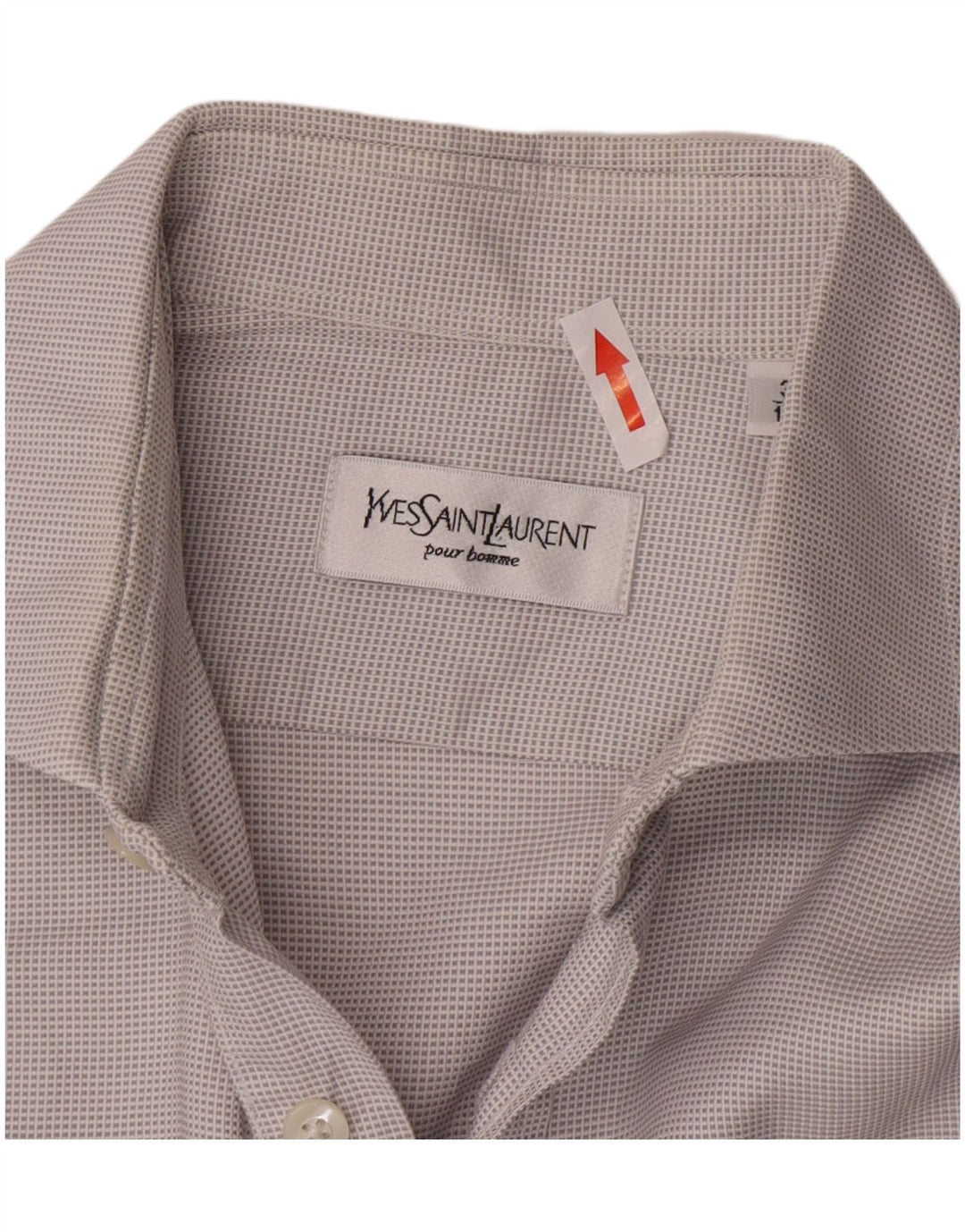 Yves Saint Laurent Chemise formelle homme taille 39 15 1/2 carreaux gris moyen