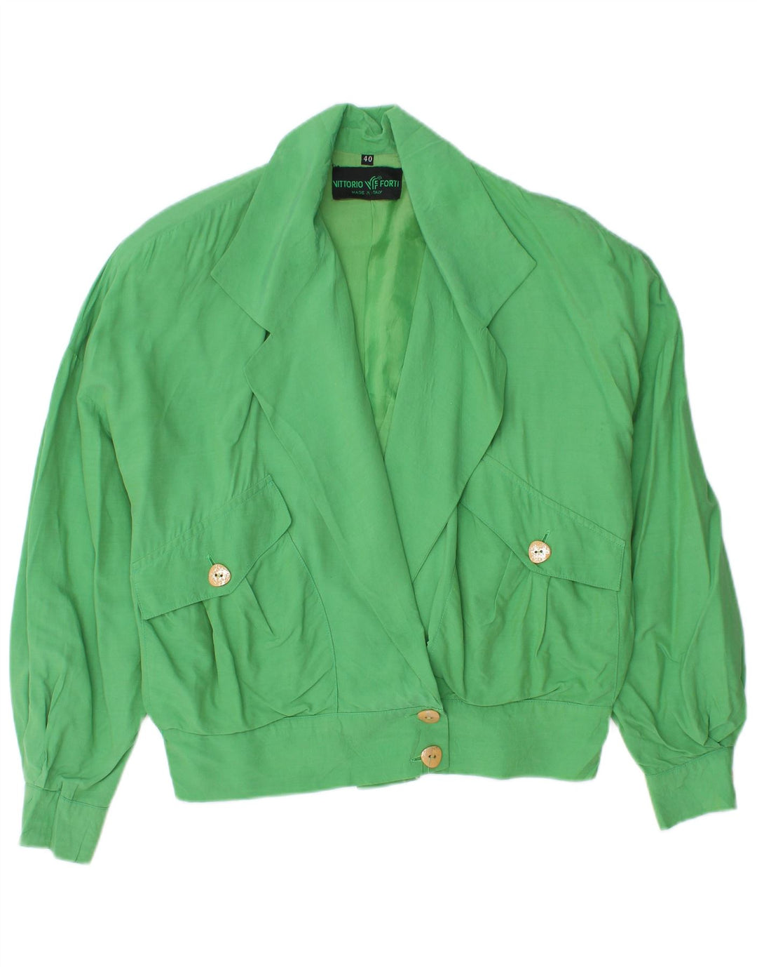 Vittorio Forti Veste blazer surdimensionnée à 2 boutons pour femme IT 40 Small Vert
