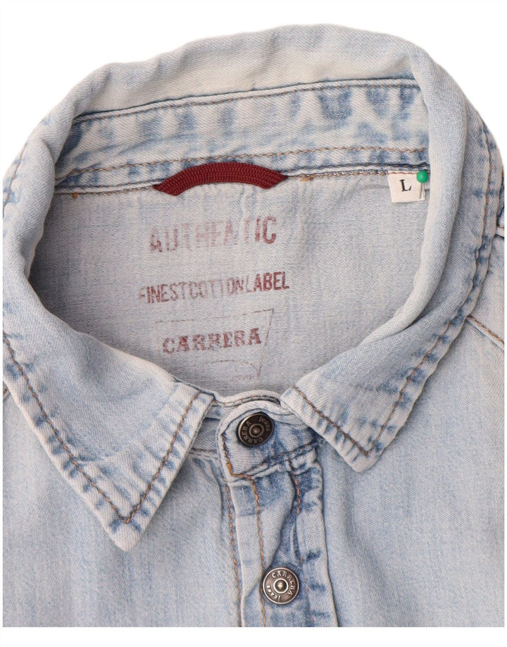 Carrera Chemise En Jean Large Bleu Coton Homme