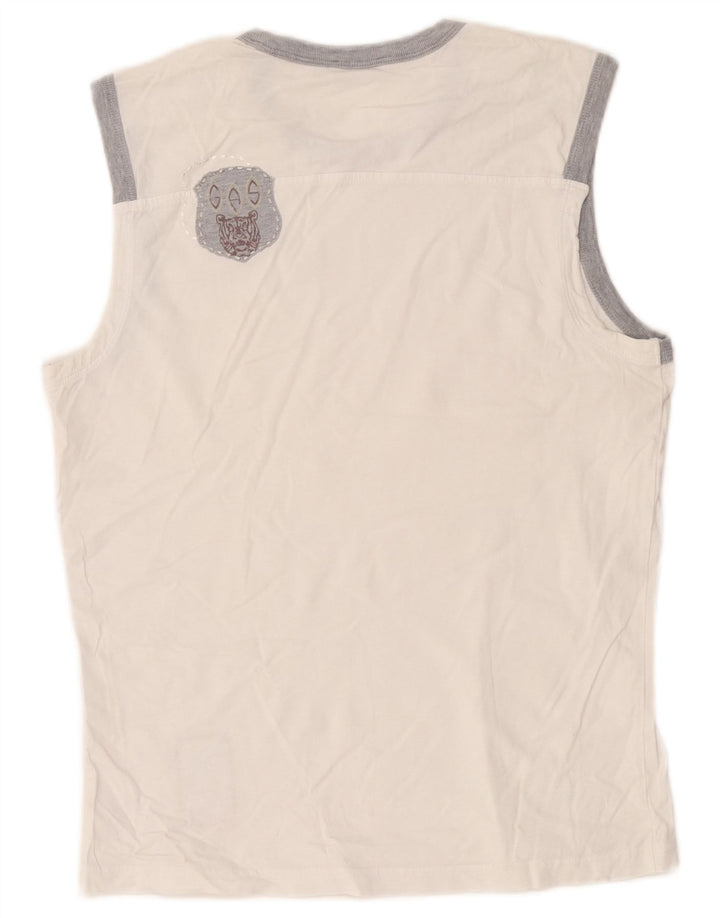 Gas Débardeur Homme Large Blanc Colorblock