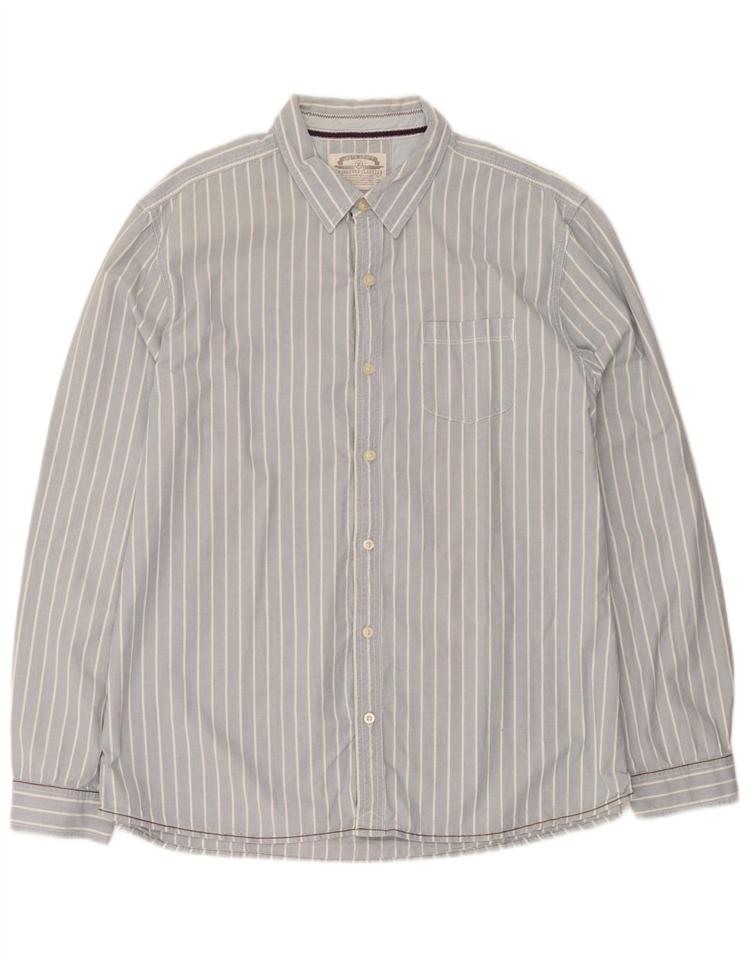 Chemise coupe classique White Stuff pour hommes 2XL en coton à fines rayures bleues