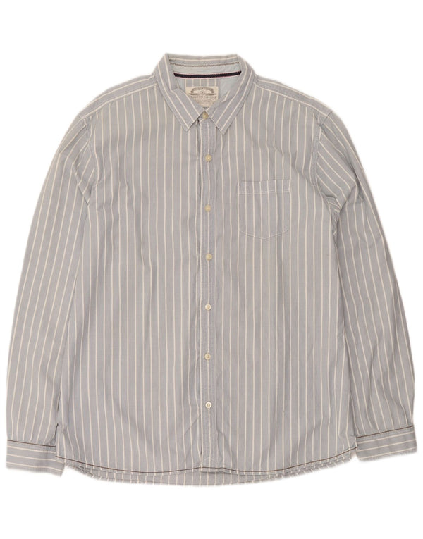 Chemise coupe classique White Stuff pour hommes 2XL en coton à fines rayures bleues