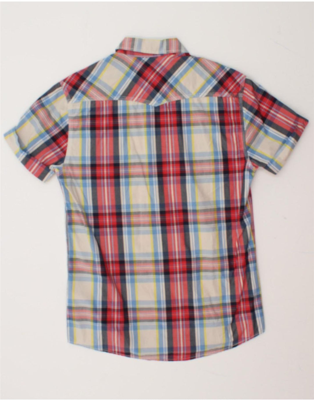 JACK & JONES Mens Short Sleeve Shirt Small Multicoloured Check Cotton Vintage Jack & Jones and Second-Hand Jack & Jones from Messina Hembry 