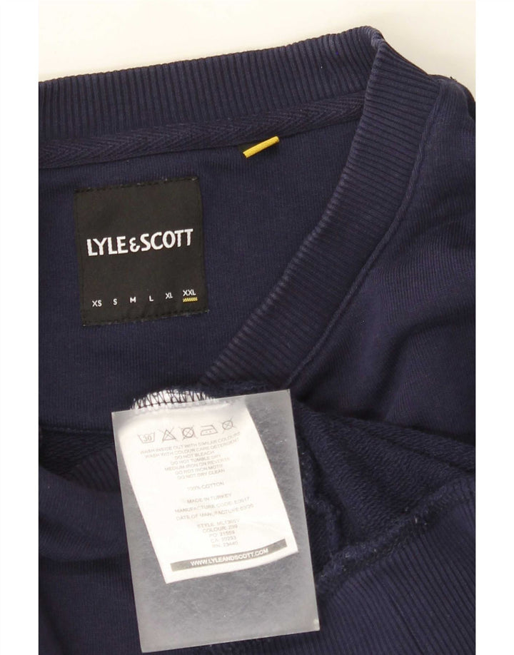 Lyle & Scott Sweat-shirt pour homme 2XL en coton color block bleu marine