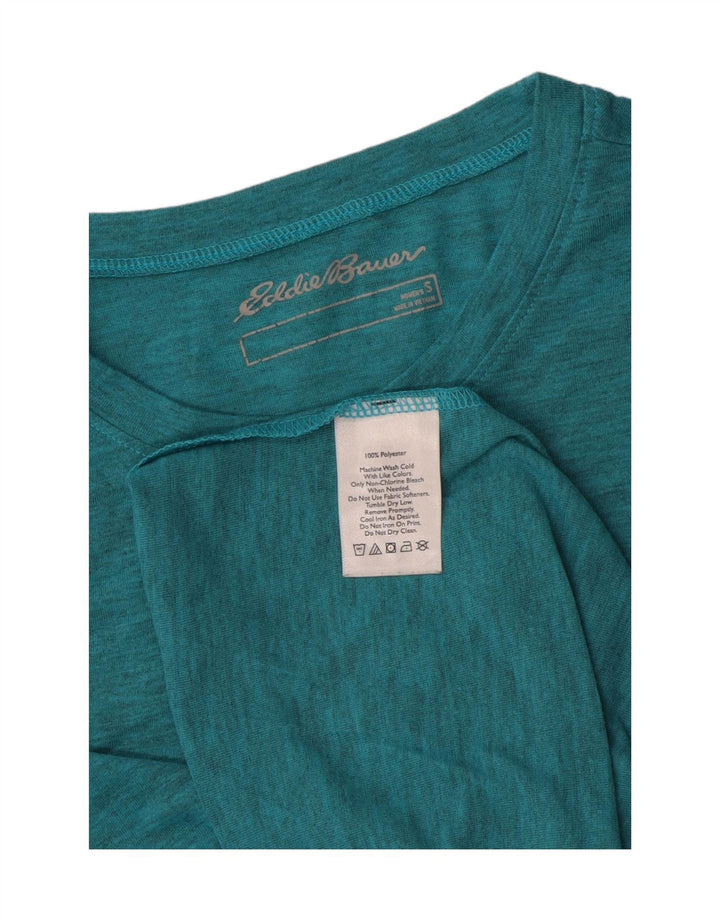 EDDIE BAUER T-Shirt Femme Top UK 10 Petit Vert Moucheté Polyester