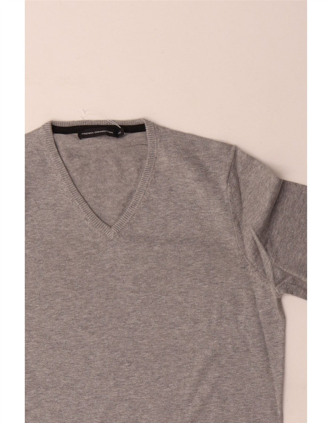 French Connection Pull col V Femme IT 18 XL Gris Coton