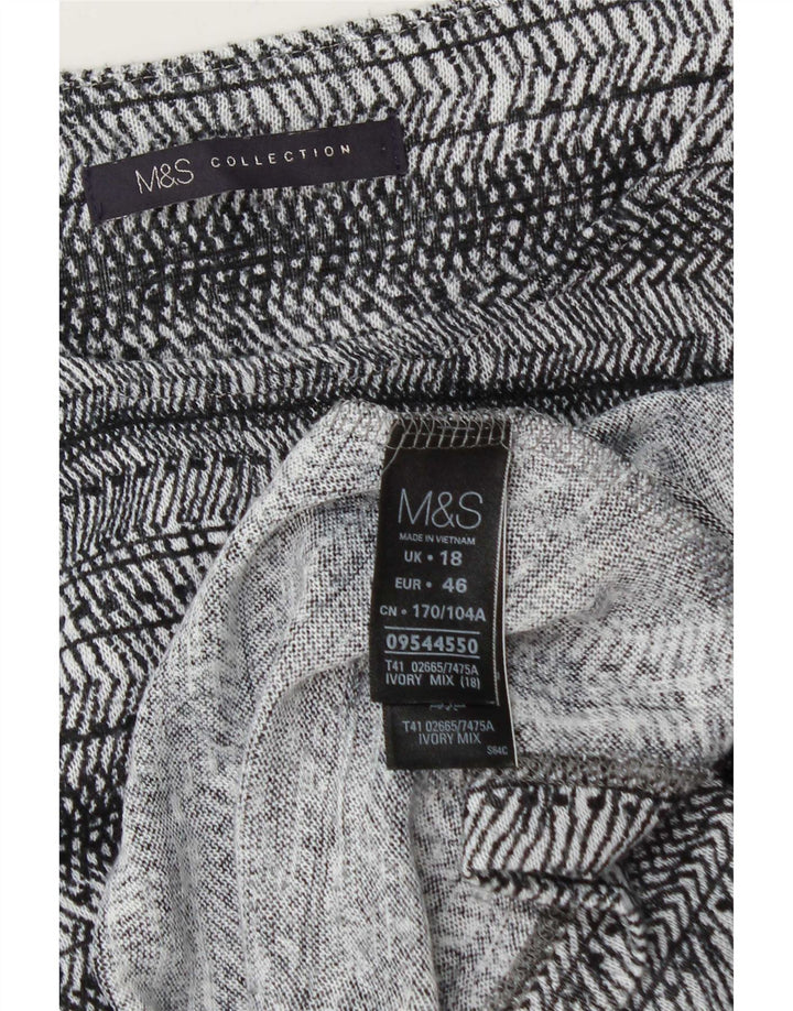 Marks & Spencer Haut surdimensionné à manches 3/4 pour femme UK 18 XL Gris rayé