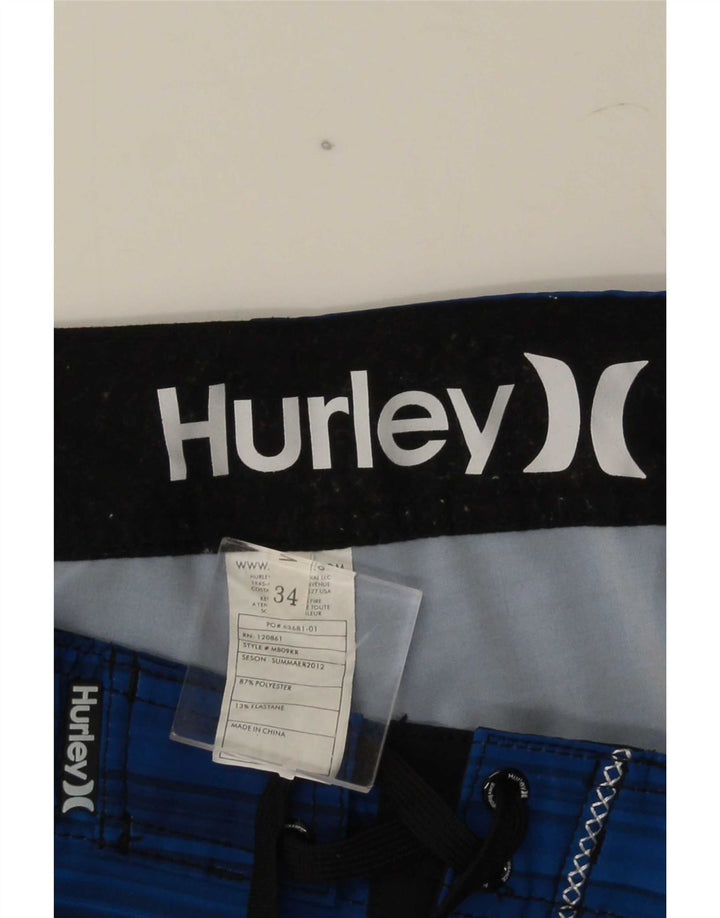 Hurley Short de bain homme grand bleu rayé polyester