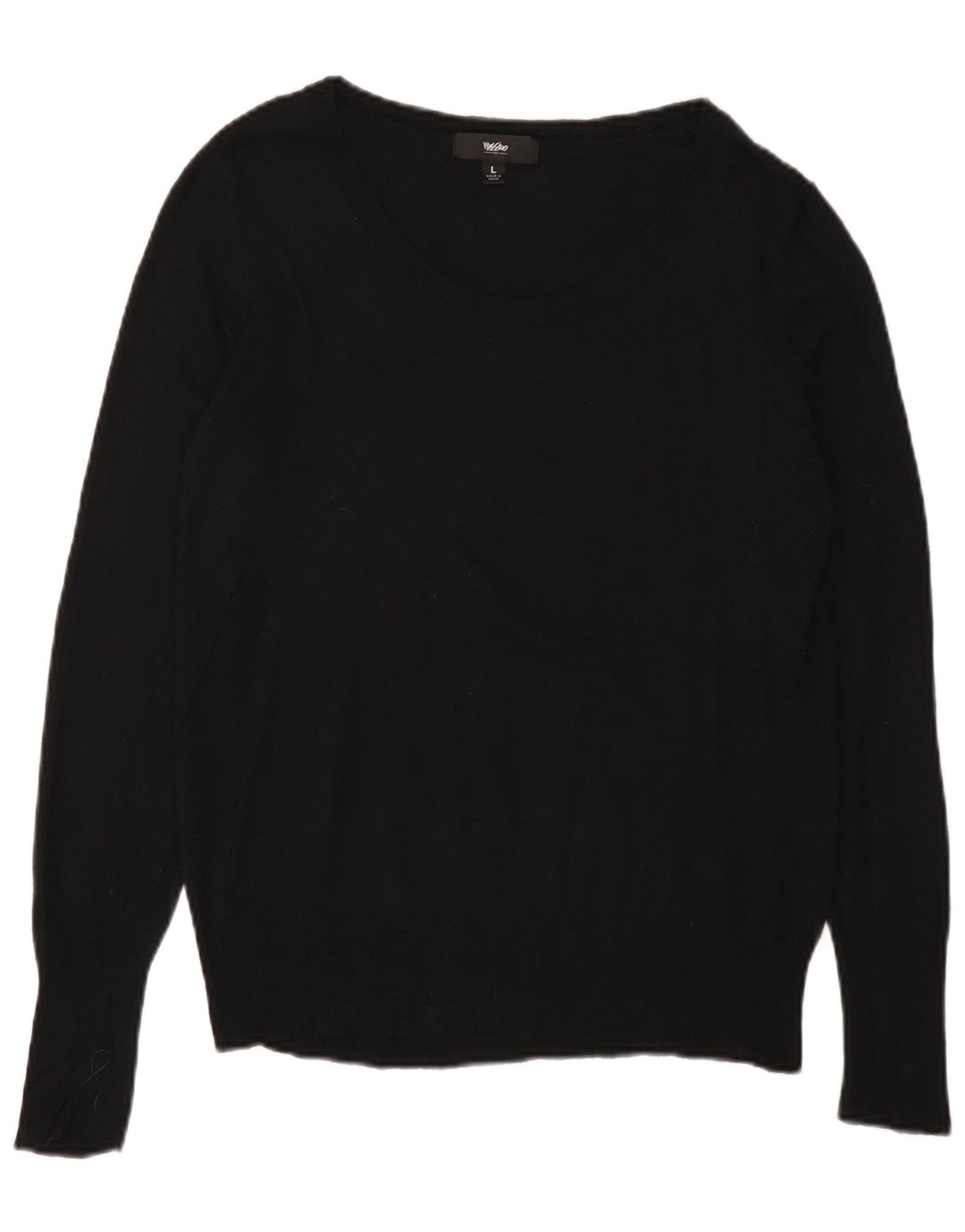 MOSSIMO Pull col bateau pour femme UK 14 Large Noir Nylon