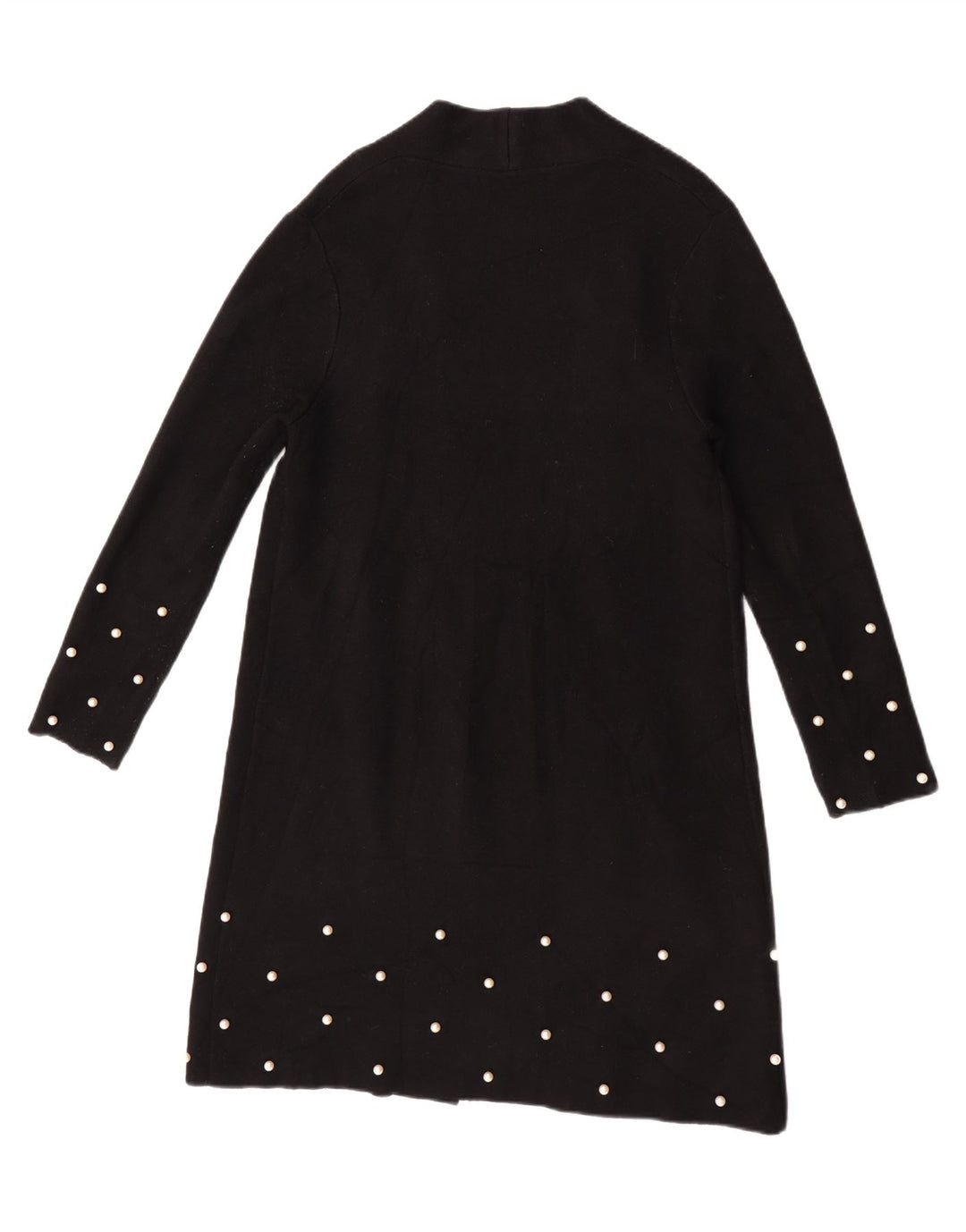 Zara Womens Longline Open Cardigan Pull UK 10 Petit Noir