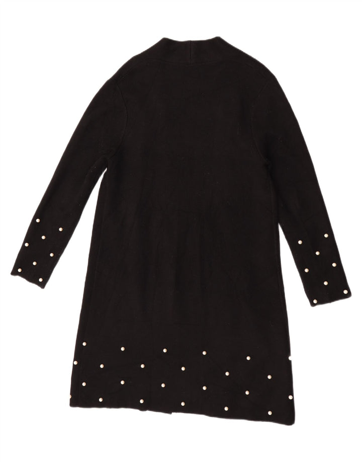 Zara Womens Longline Open Cardigan Pull UK 10 Petit Noir