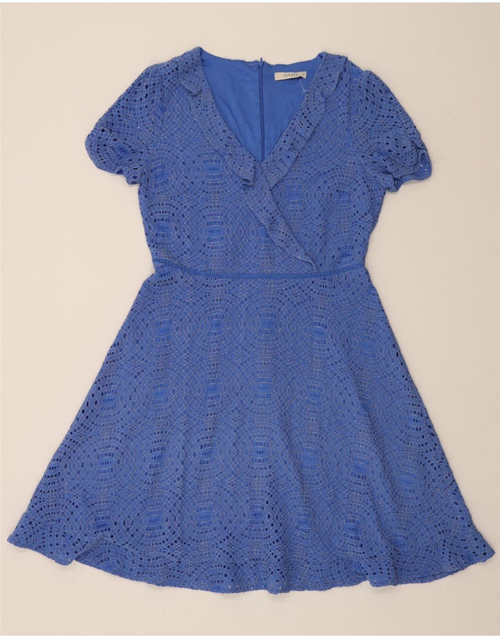 OASIS Womens A-Line Dress UK 14 Medium Blue Vintage Oasis and Second-Hand Oasis from Messina Hembry 