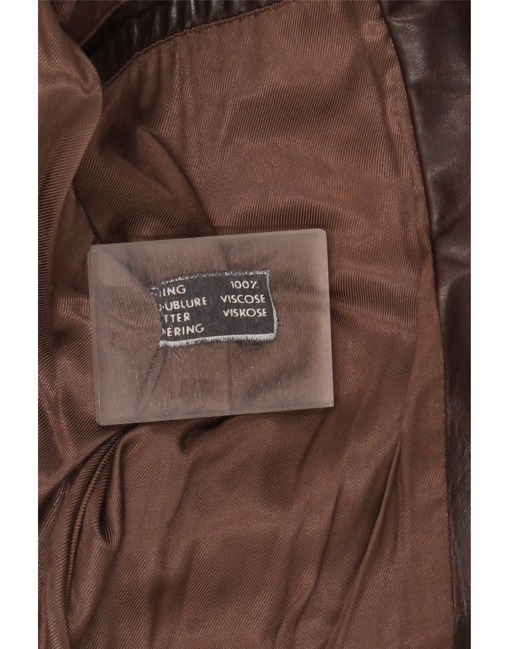 veste en cuir homme vintage UK 36 Petit Marron