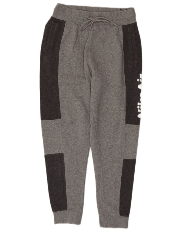 Nike Pantalon de survêtement graphique pour homme Taille S en coton color block Gris