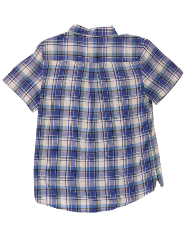 Lee Womens Short Sleeve Regular Fit Shirt UK 14 Medium Blue Plaid