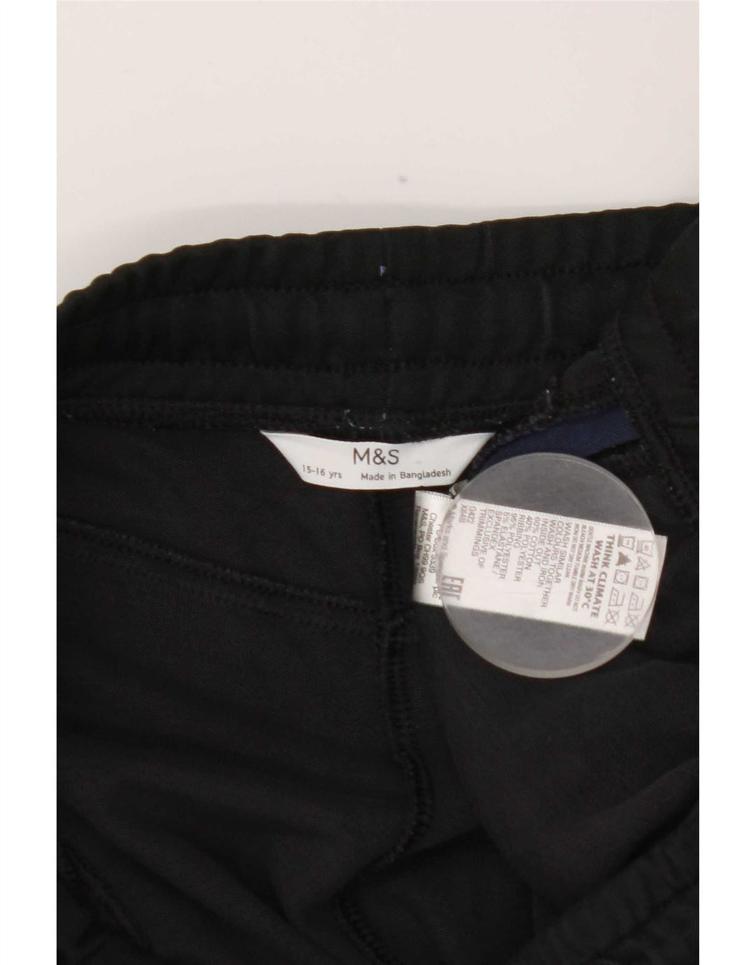 Marks & Spencer Pantalon de Survêtement Garçon 15-16 ans Noir