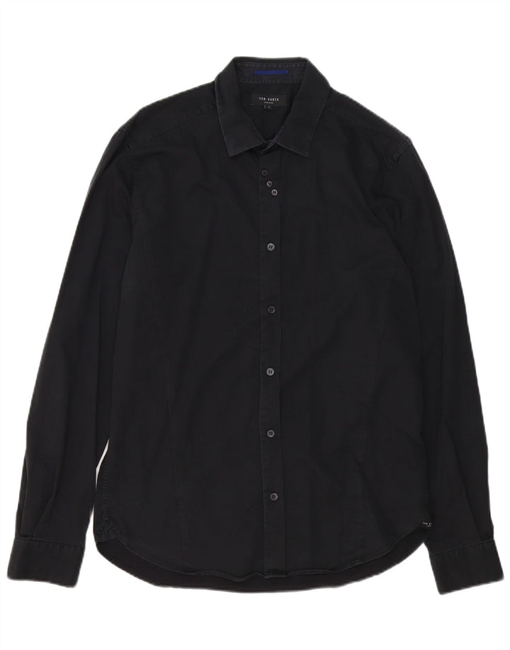 Ted Baker Chemise Homme Taille 4 Grand Coton Noir