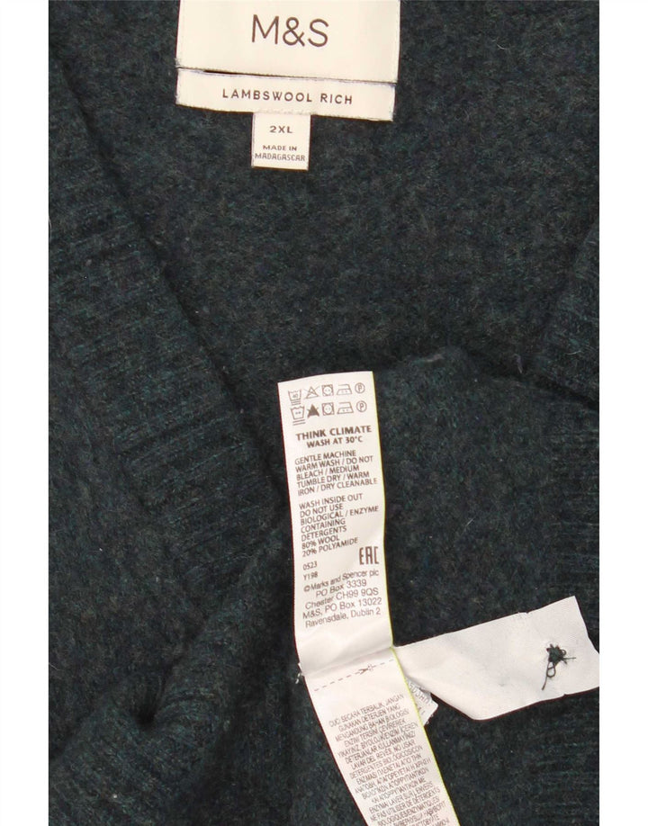 Marks & Spencer Cardigan pour homme en laine bleue 2XL