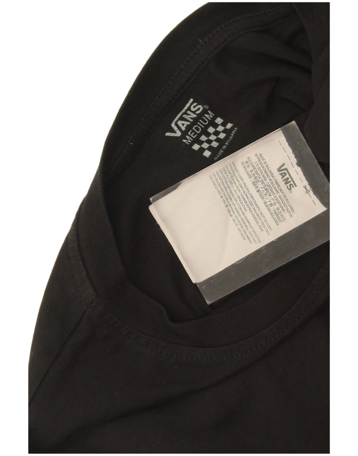 Vans Haut court graphique à manches longues pour femme UK 14 Coton noir moyen