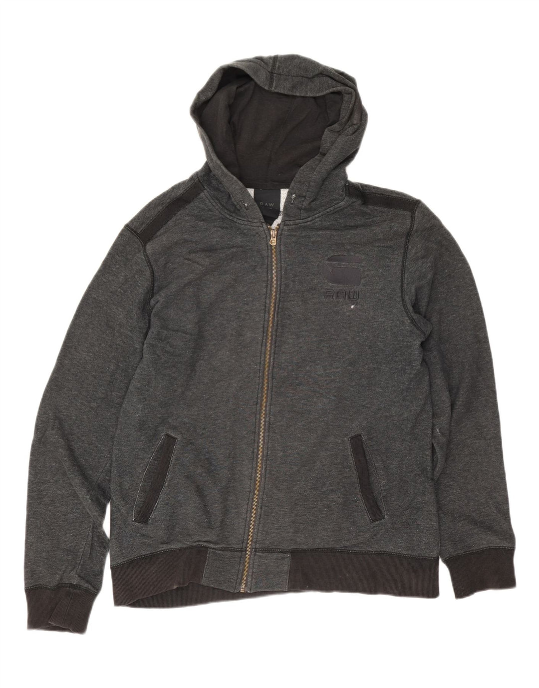 G-Star Pull à capuche zippé en coton moucheté gris moyen homme