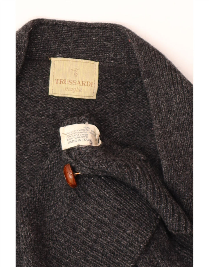 Trussardi Cardigan Pull Large Gris Laine Homme