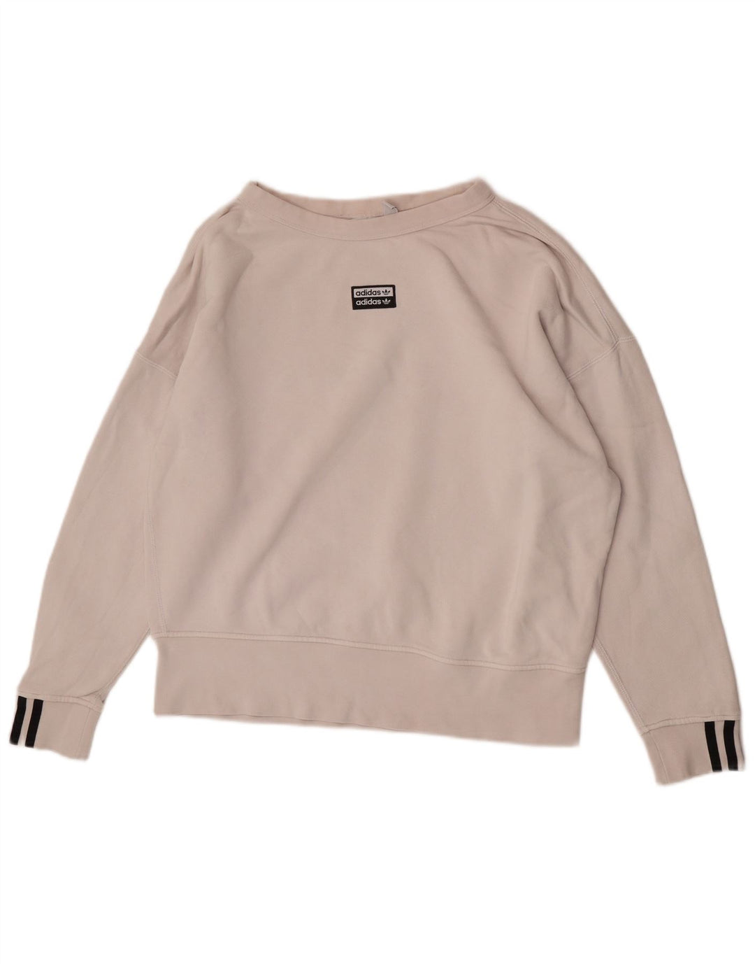 Adidas Sweat-shirt surdimensionné pour femme UK 10 Petit coton blanc
