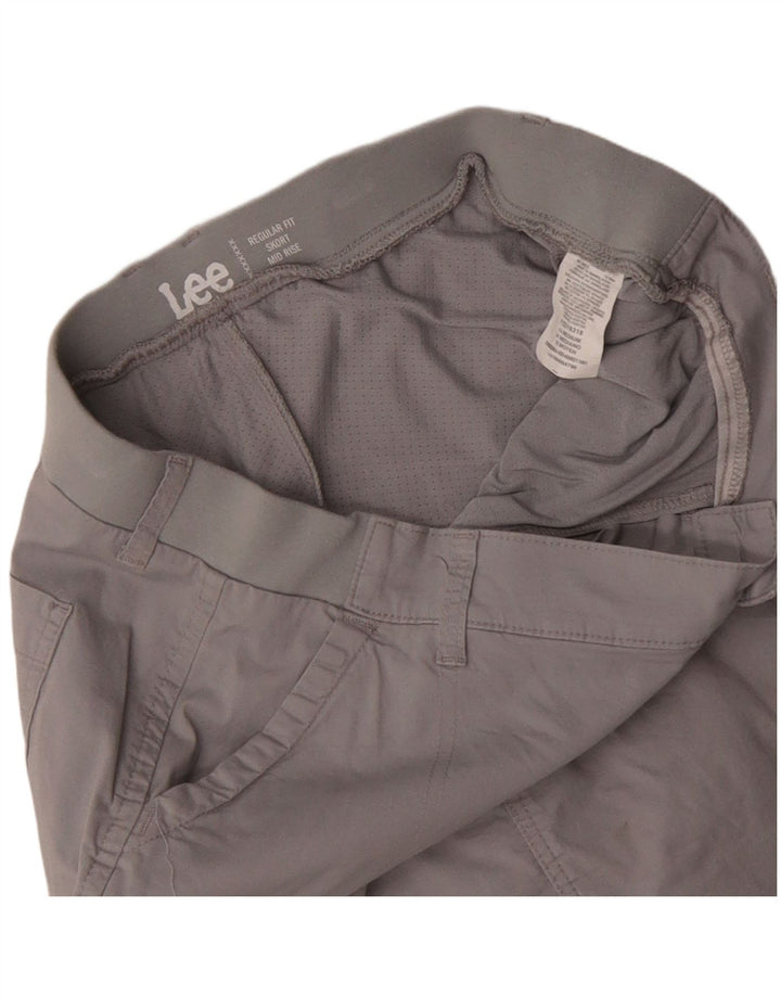 LEE Jupe-short pour femme coupe régulière jupe cargo taille moyenne US 14 XL W36 coton gris