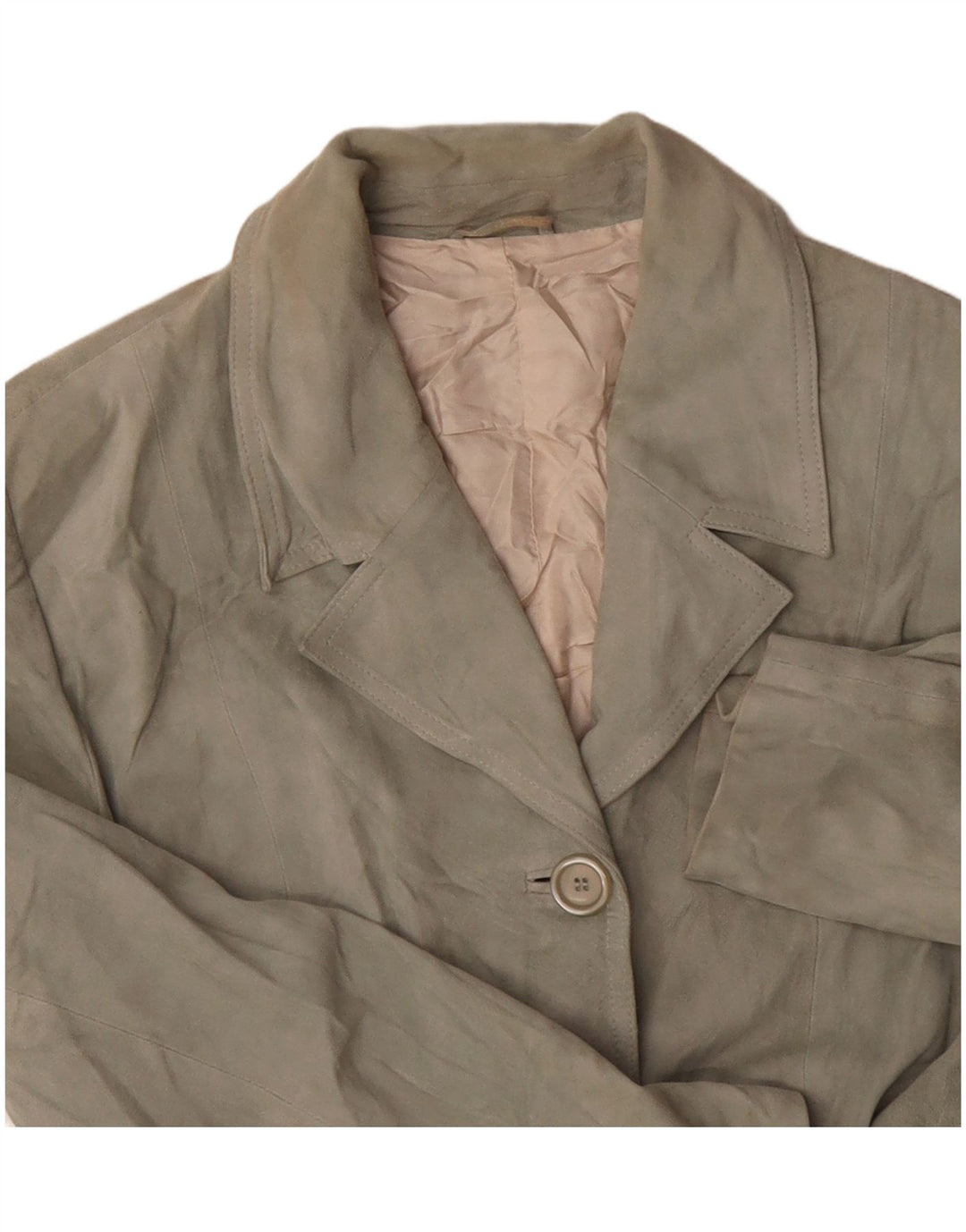 Pollini Veste blazer en daim à 3 boutons pour femme UK 14 Vert moyen