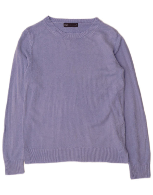 Marks & Spencer Pull col bateau pour femme UK 10 Petit Acrylique Violet
