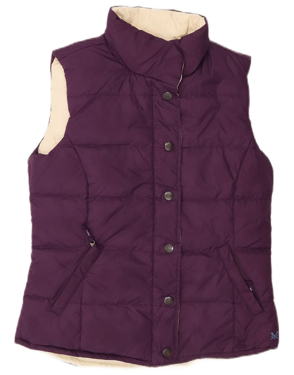 Crew Clothing Womens Reversible Padded Gilet UK 10 Small Purple Colourblock