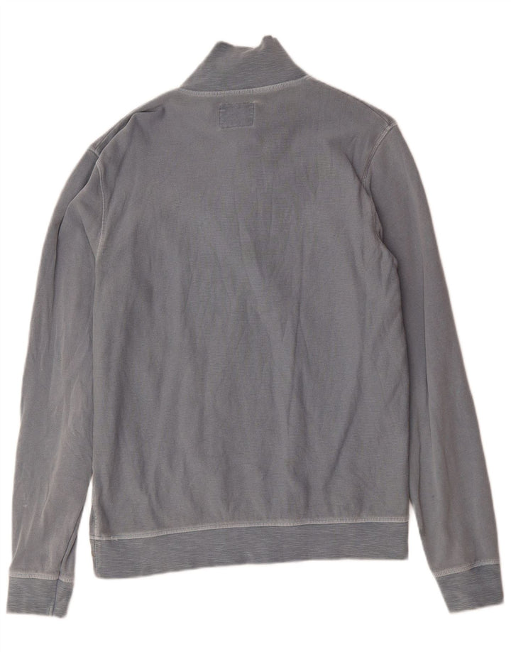 MARLBORO CLASSICS Mens Button Neck Sweatshirt Jumper Large Grey Cotton