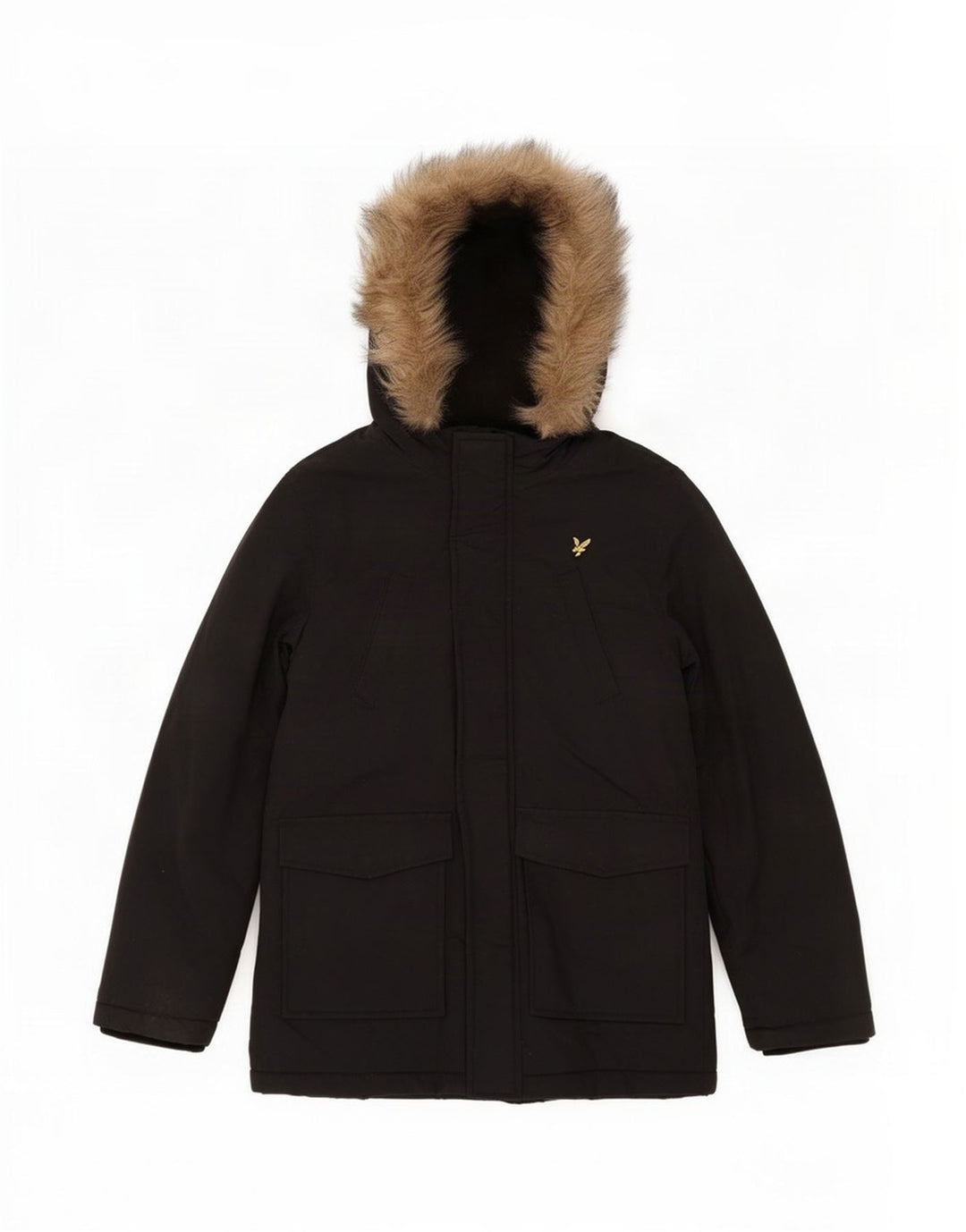 Lyle & Scott Parka à capuche pour garçon 7-8 ans Nylon noir