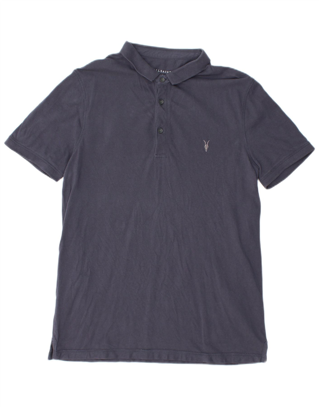 ALL SAINTS Polo Homme Large Bleu Marine Coton