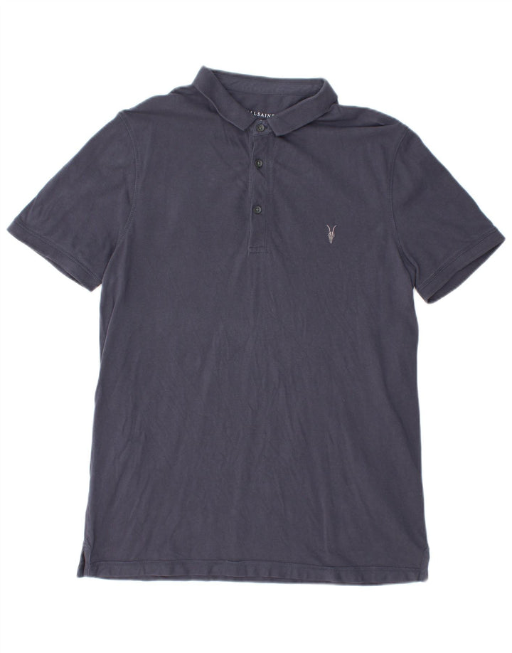 ALL SAINTS Polo Homme Large Bleu Marine Coton