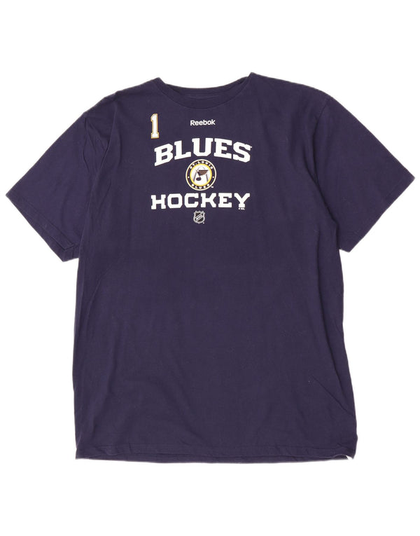 Reebok T-Shirt St. Louis Blues Graphic Homme Bleu Marine XL Coton