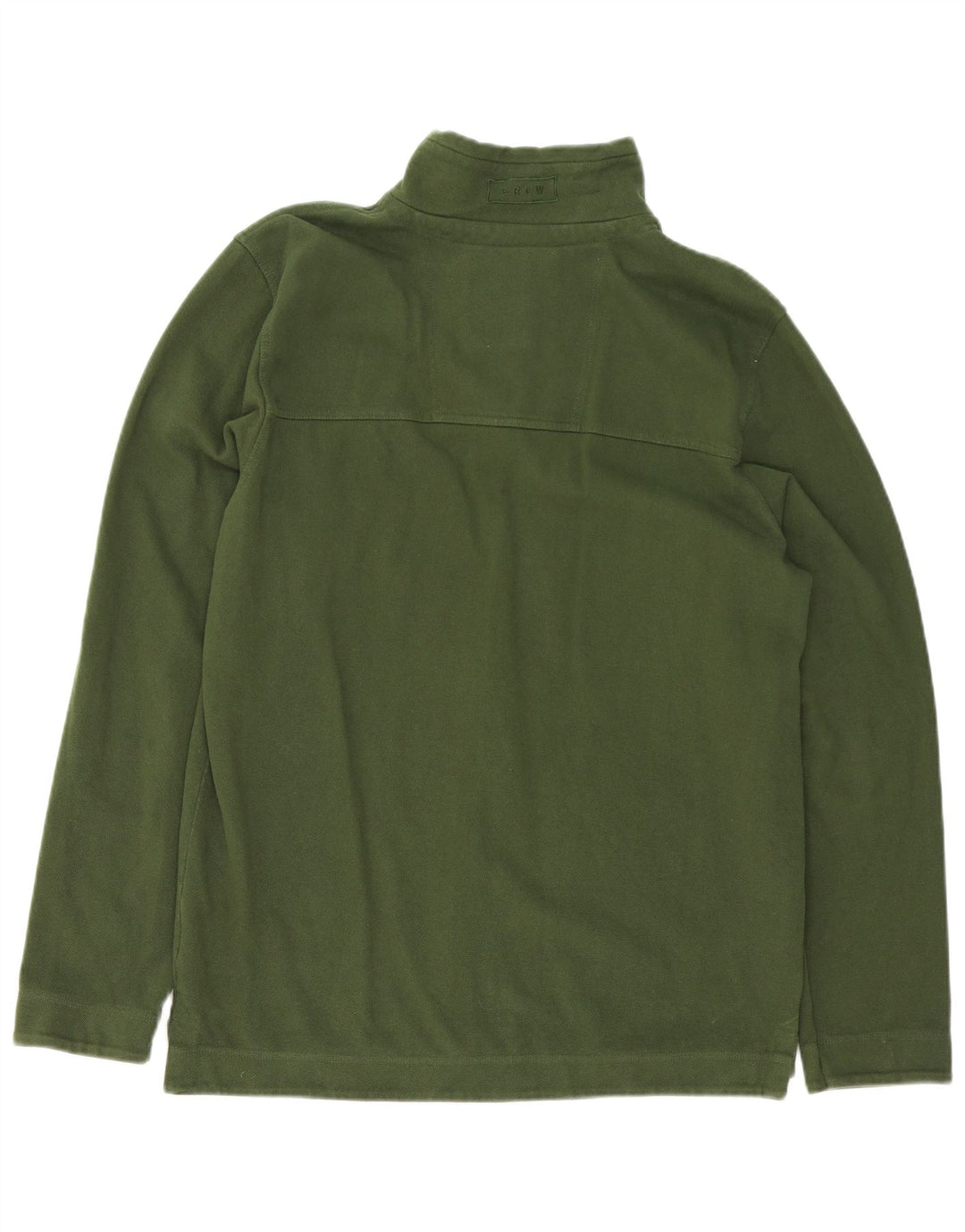 Crew Clothing Sweat-shirt à col zippé pour homme en coton vert moyen