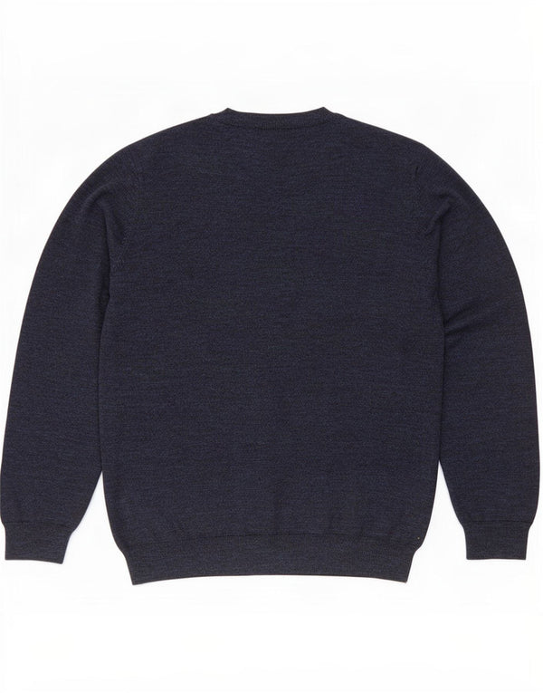 M&Co Pull ras du cou pour homme XL en coton bleu marine