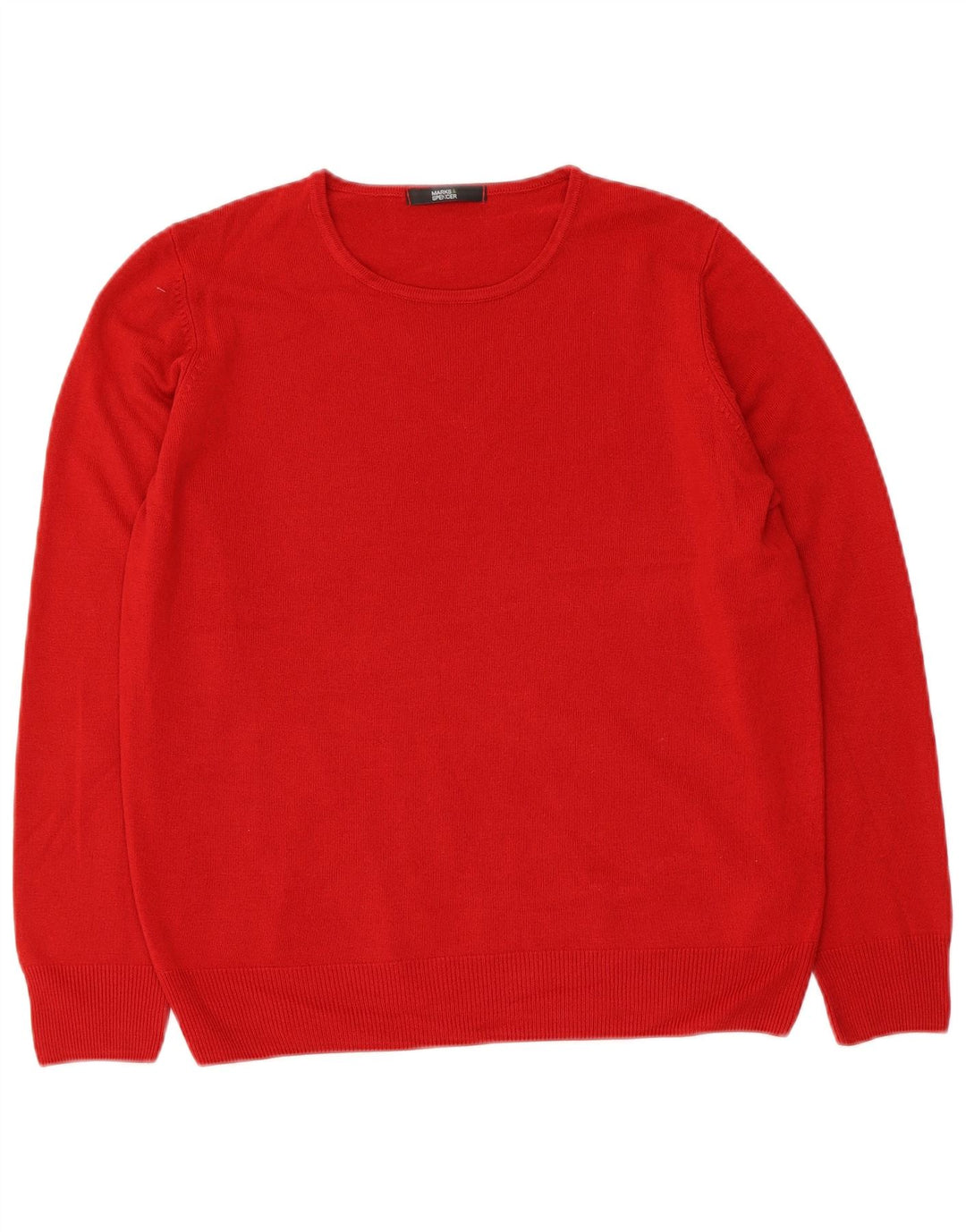 Marks & Spencer Pull à col rond pour femme UK 14 Acrylique rouge moyen